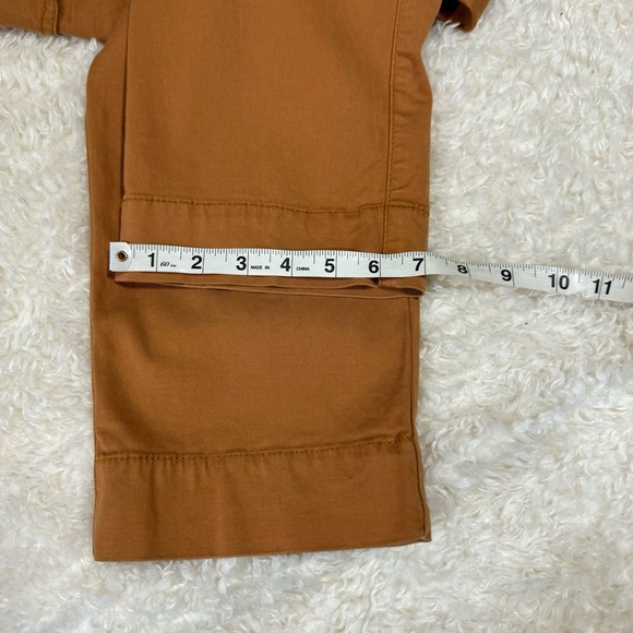 CABI #6045 Paper Bag Cargo Pants Burnt Orange Belted Straight Leg Women's Sz 10 - Picture 8 of 11